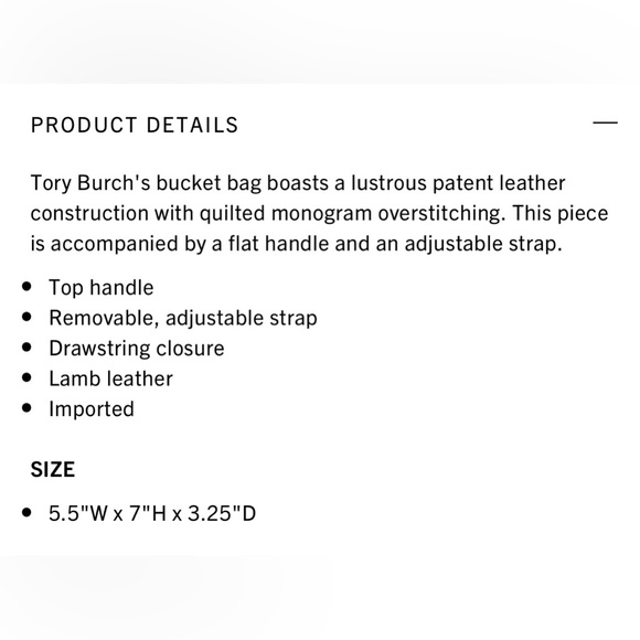 Tory Burch black patent leather bucket bag with handle and long strap EXCELLENT! - Picture 5 of 5